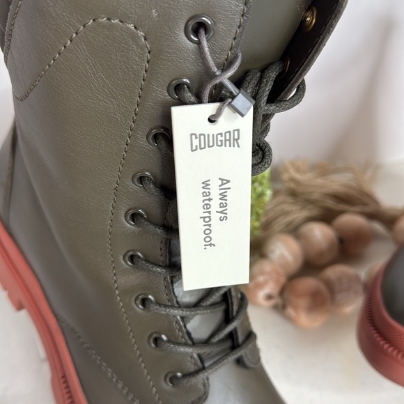 COUGAR Women's Saydee Leather combat boot Sz 7/ Olive - Picture 4 of 15